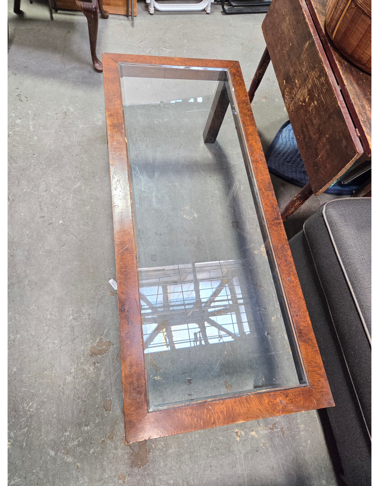 Glass Top Wooden Coffee Table