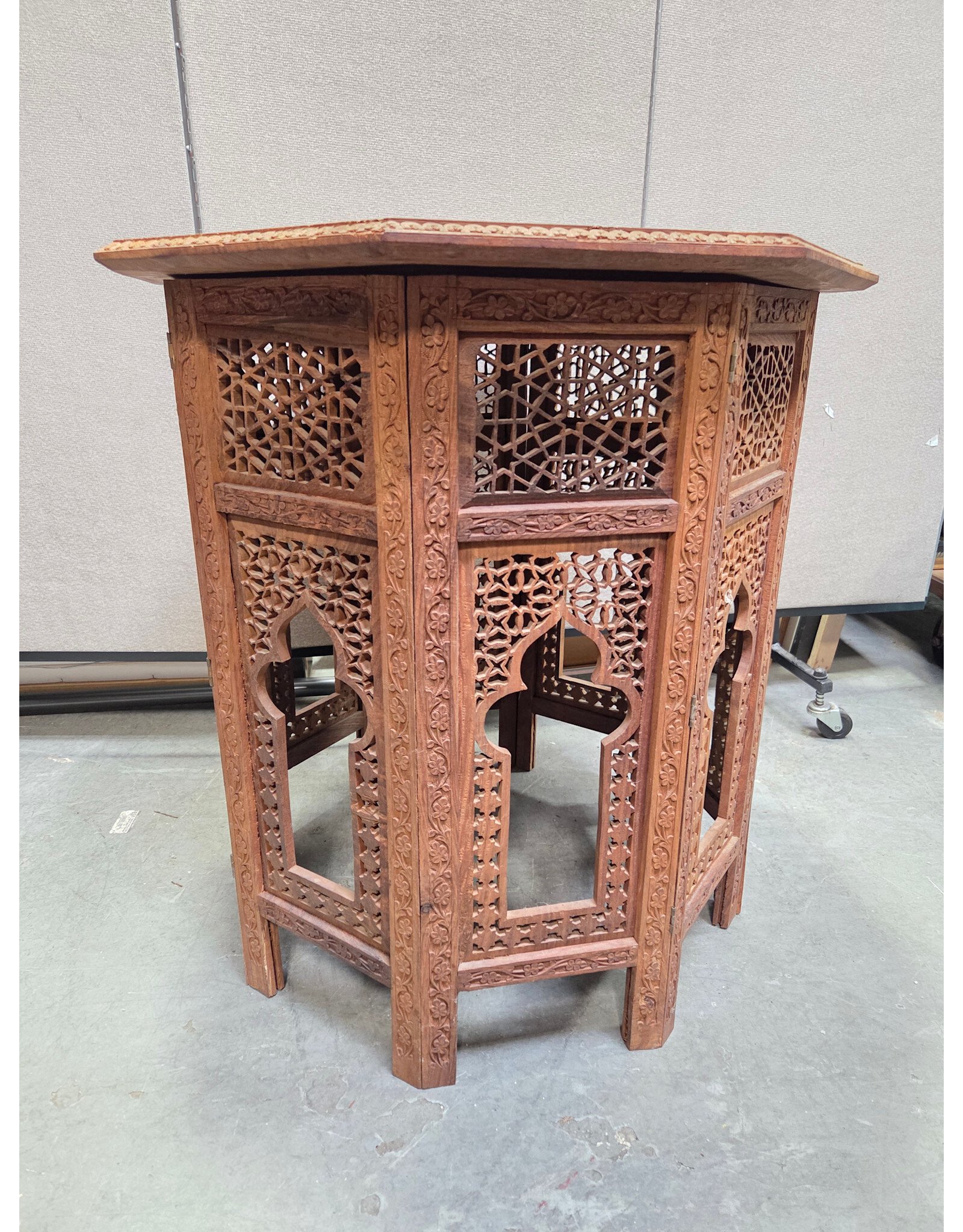 Indian Carved Collapsable Side Table