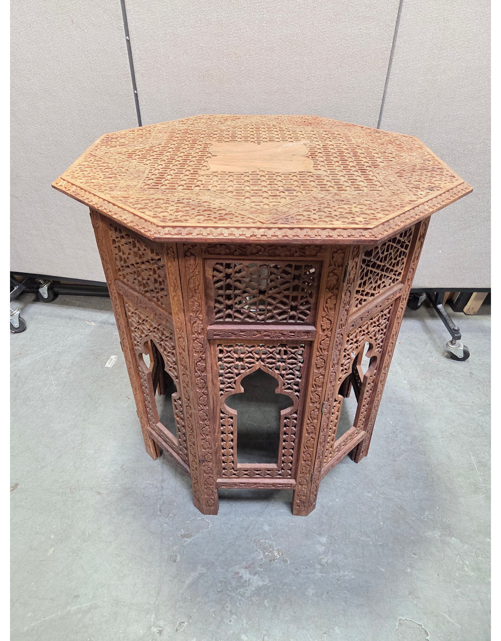 Indian Carved Collapsable Side Table