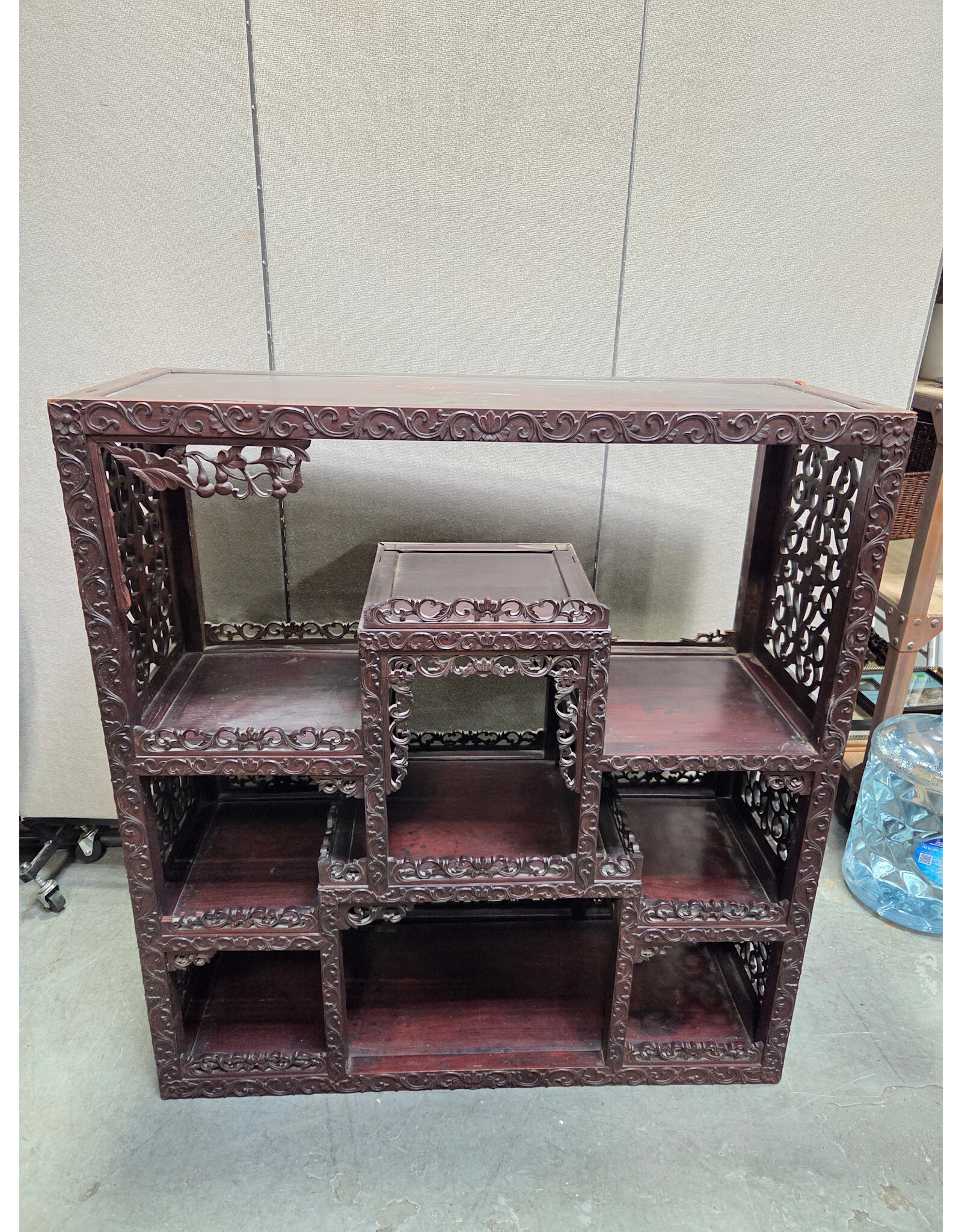 Antique Wooden Display Shelf