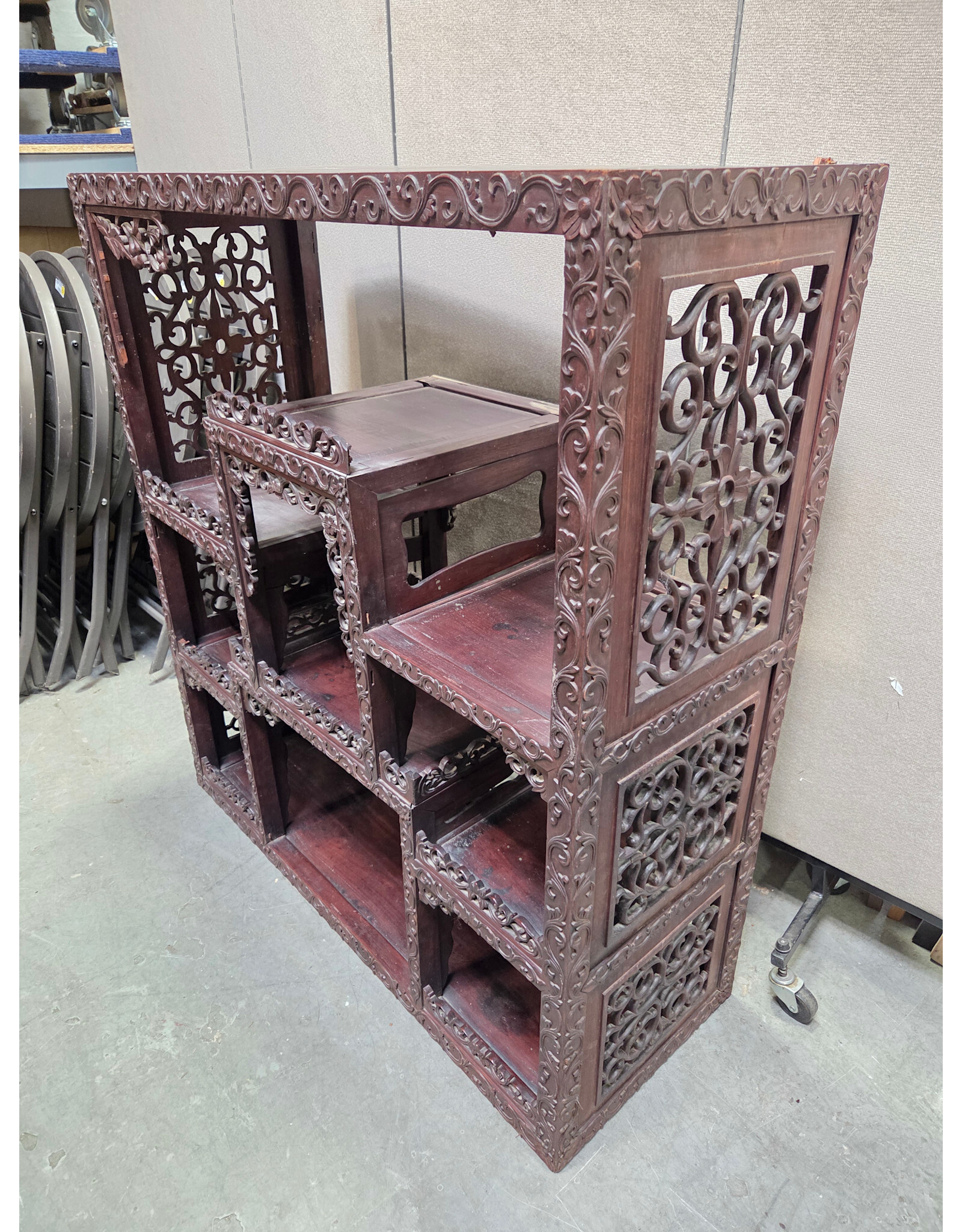 Antique Wooden Display Shelf