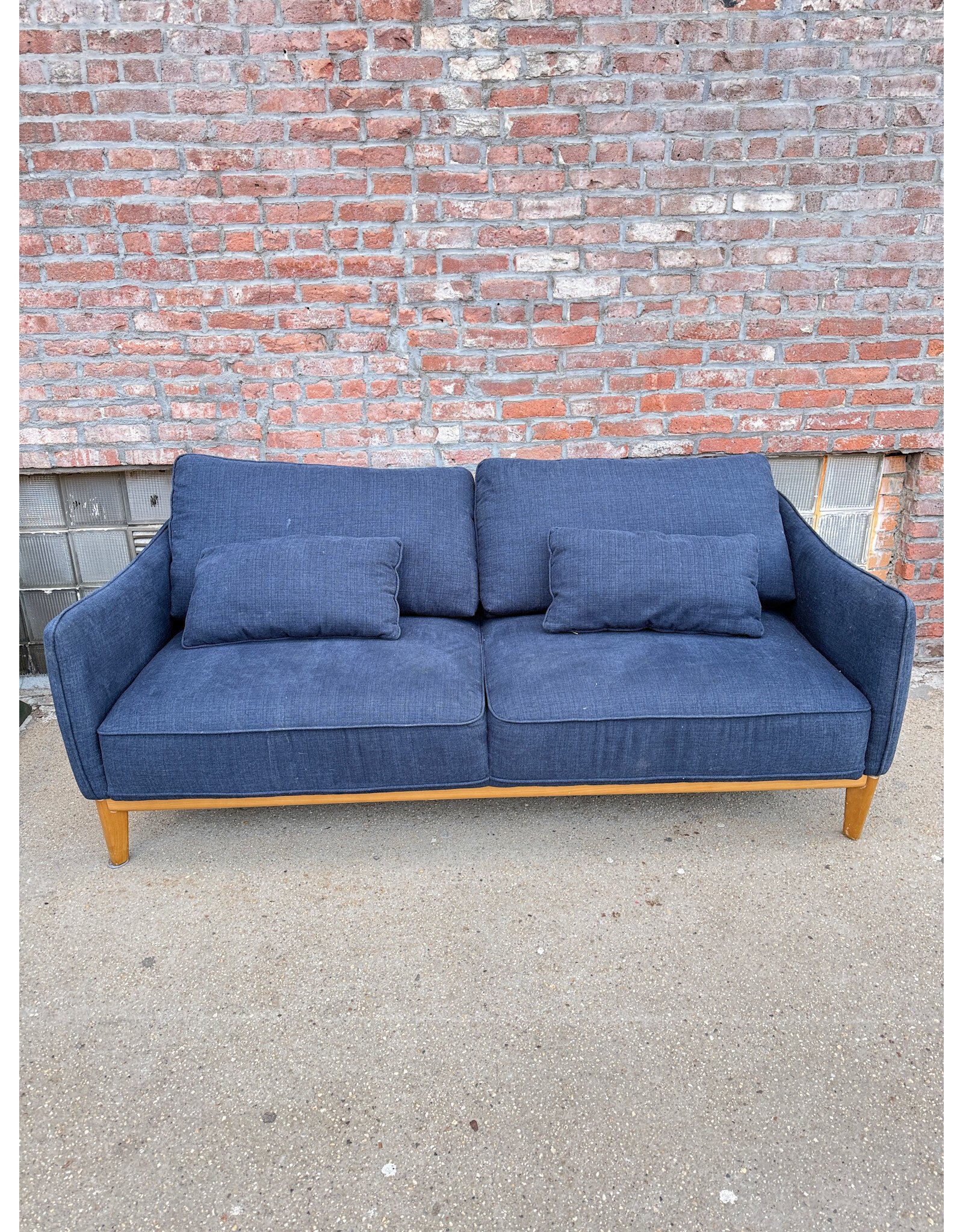 Jollene's Modern Midnight Blue Fabric Sofa