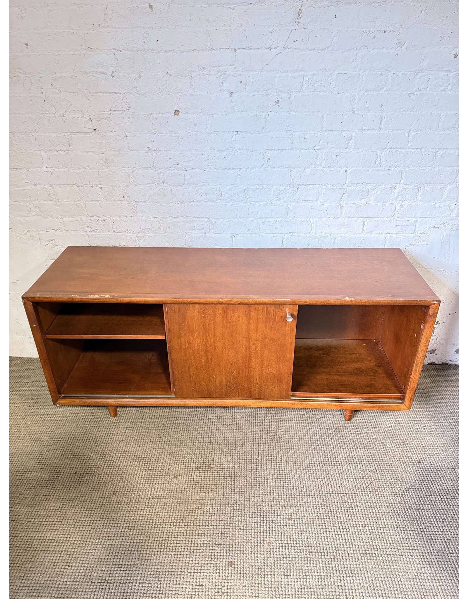 Mid-Century Modern Wood Media Console
