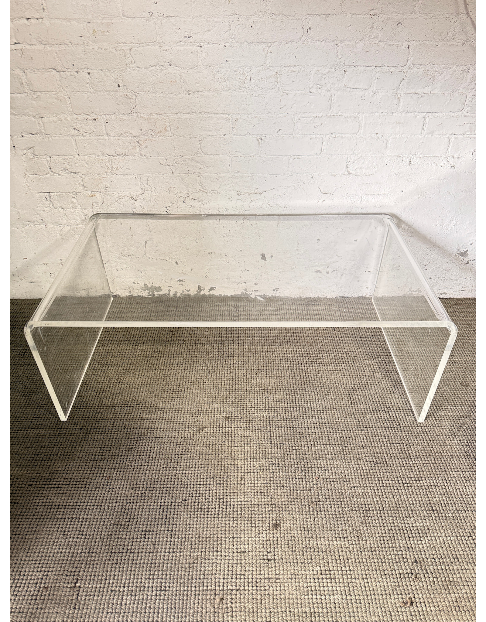 Mid-Century Modern Style Clear Acrylic Waterfall Coffee Table