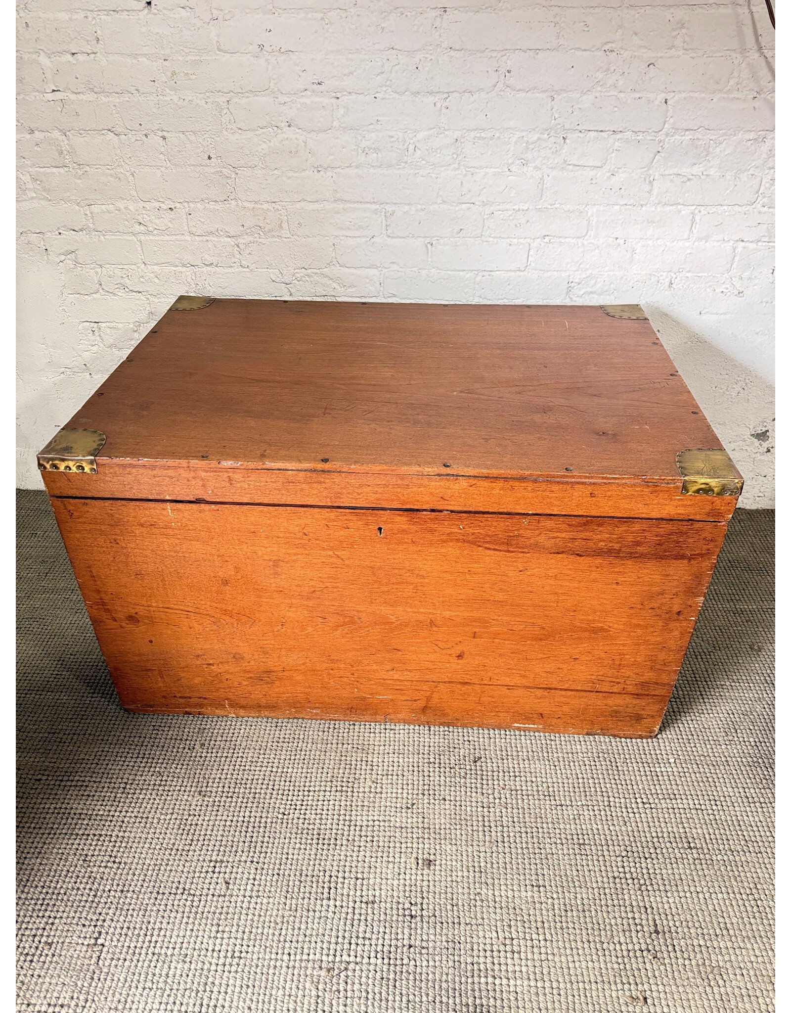 Antique Victorian Hardwood Trunk