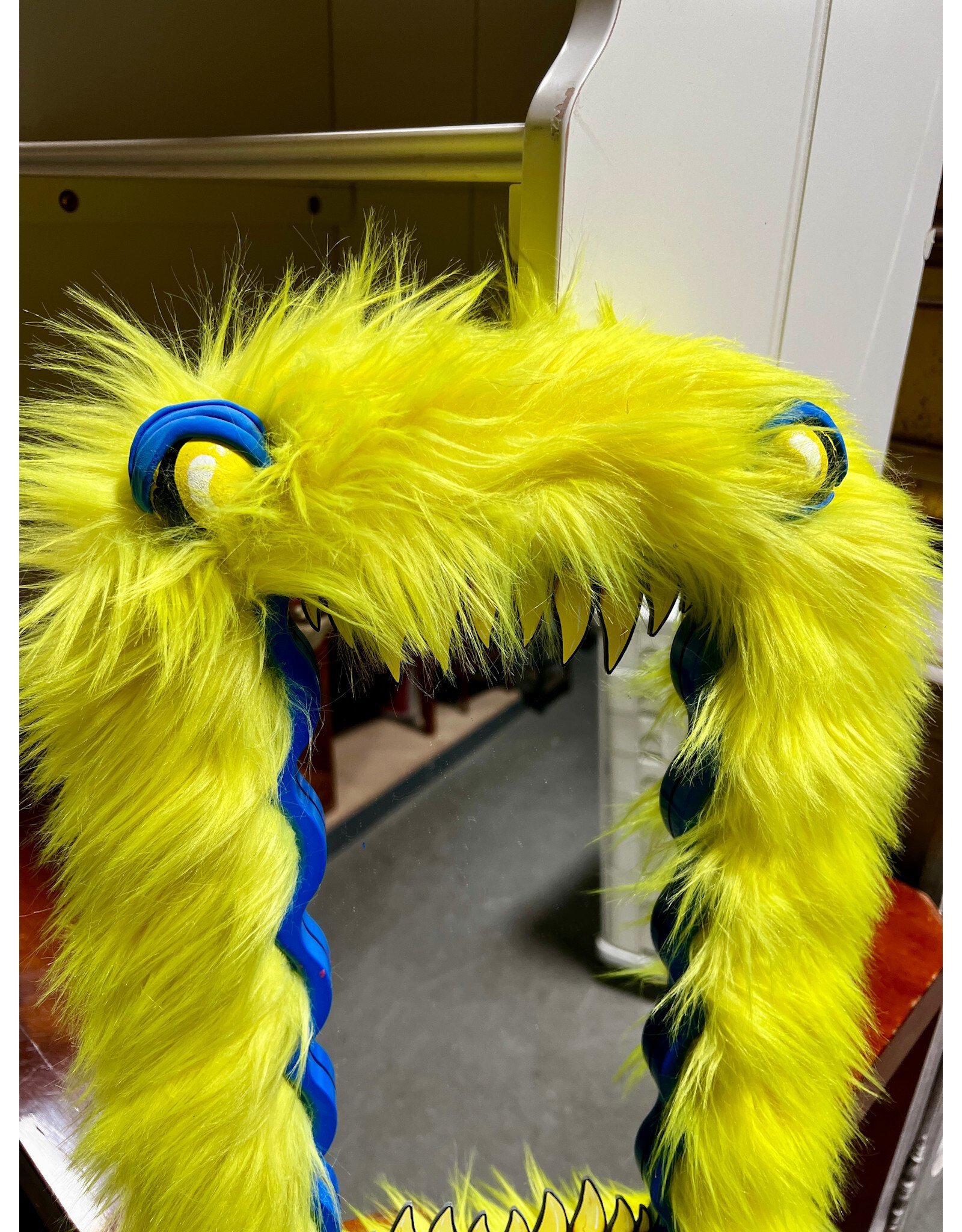 Yellow Monster Mirror by Haley Lane Art