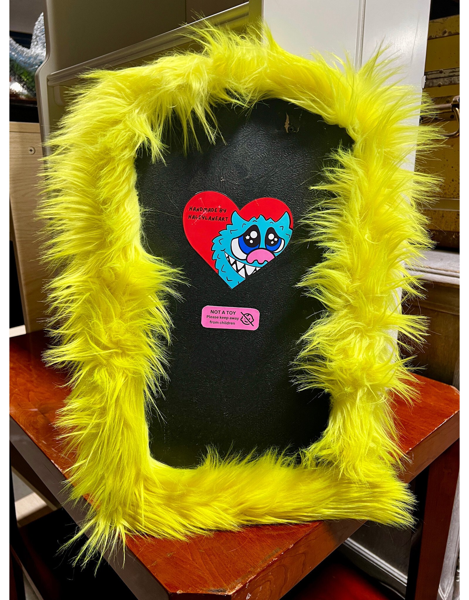 Yellow Monster Mirror by Haley Lane Art