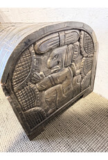 Vintage Meso American Bas Relief Carved Cedar Wood Trunk