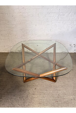 West Elm Mid-Century Modern Spindle Glass Top Coffee Table by West Elm(Geometric Style)