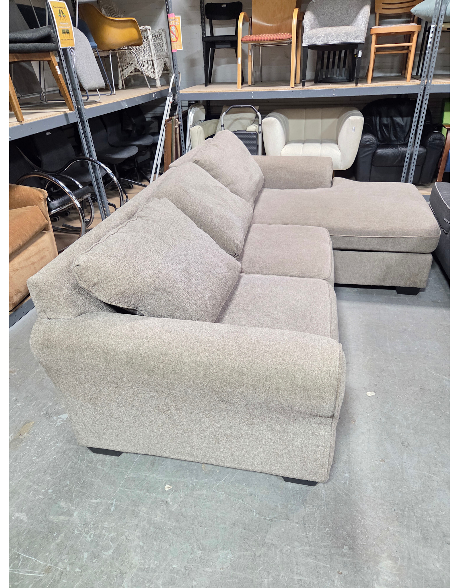 Ashley Furniture Gray 2-Piece Sectional Sofa with Ottoman