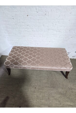 Hancock & Moore Gray Patterned Velvet Upholstered Dixon Bench