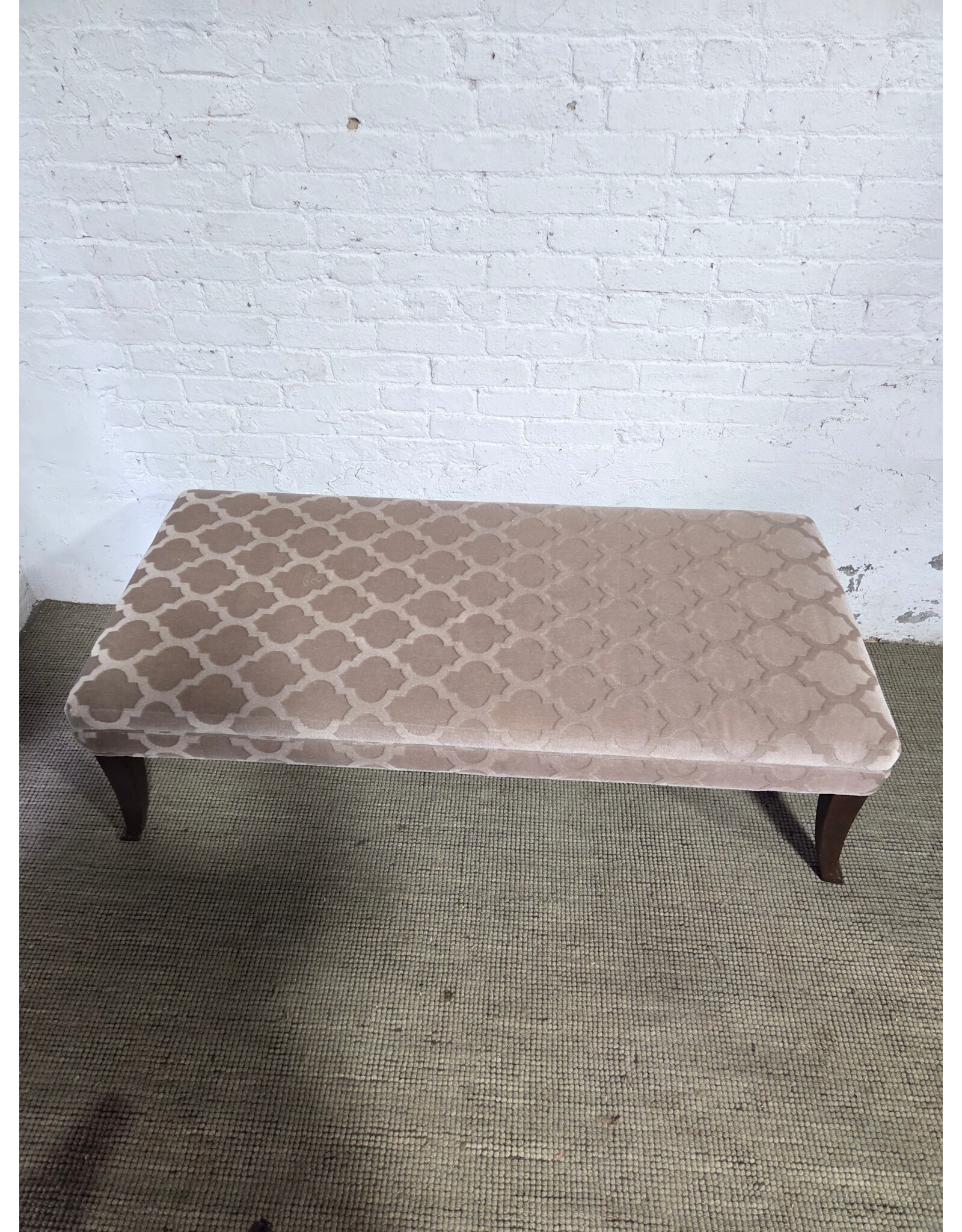 Hancock & Moore Gray Patterned Velvet Upholstered Dixon Bench