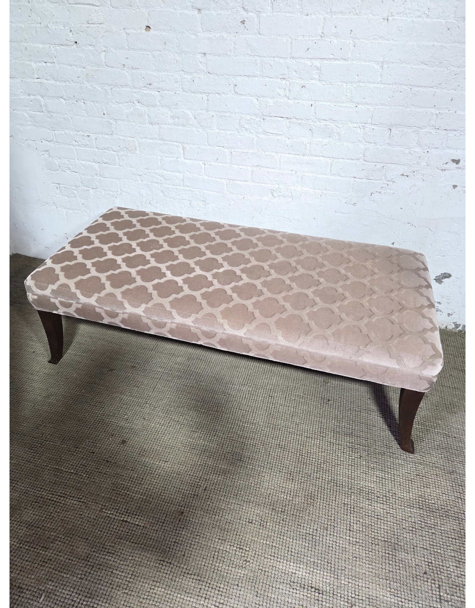 Hancock & Moore Gray Patterned Velvet Upholstered Dixon Bench