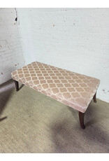 Hancock & Moore Gray Patterned Velvet Upholstered Dixon Bench
