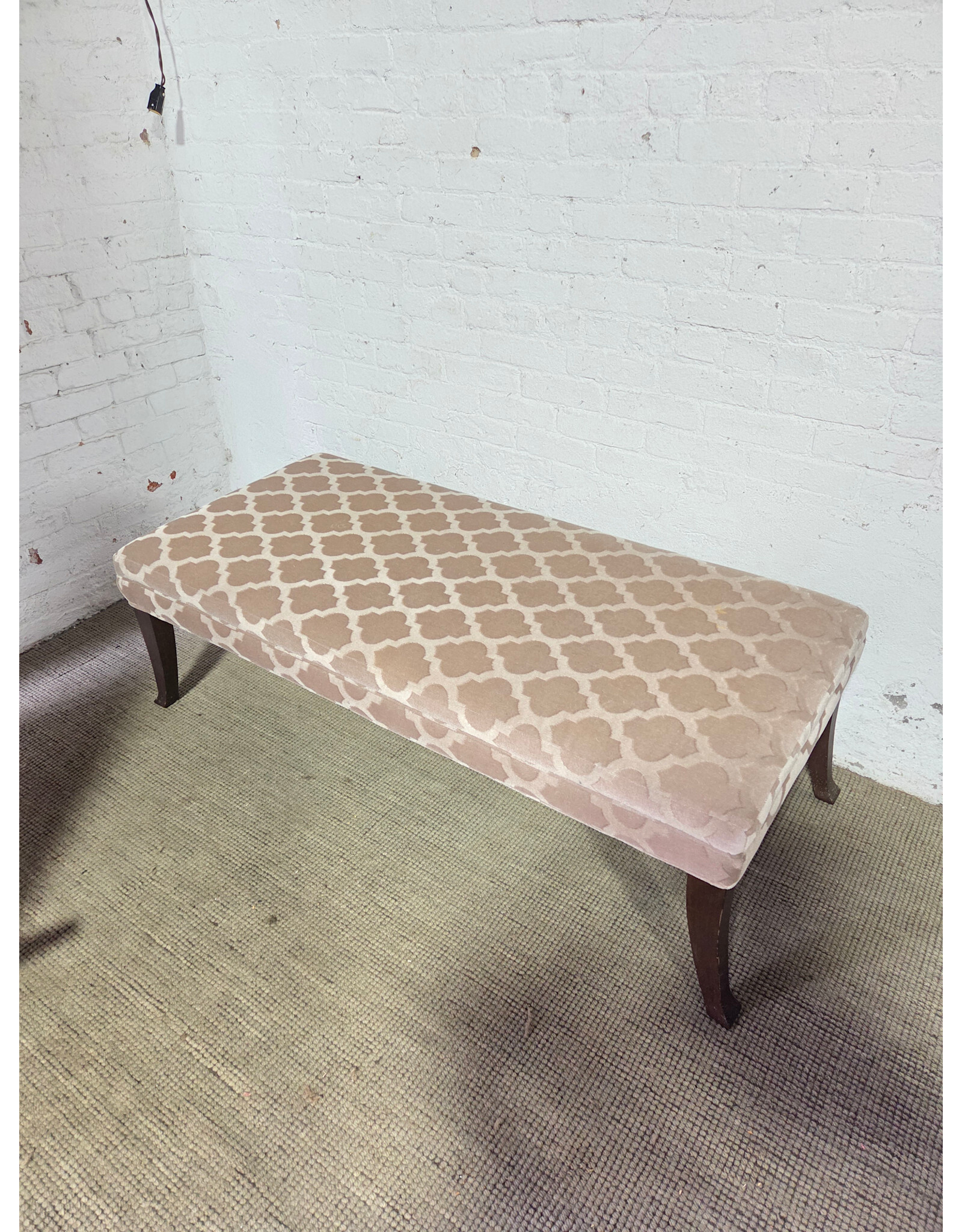 Hancock & Moore Gray Patterned Velvet Upholstered Dixon Bench