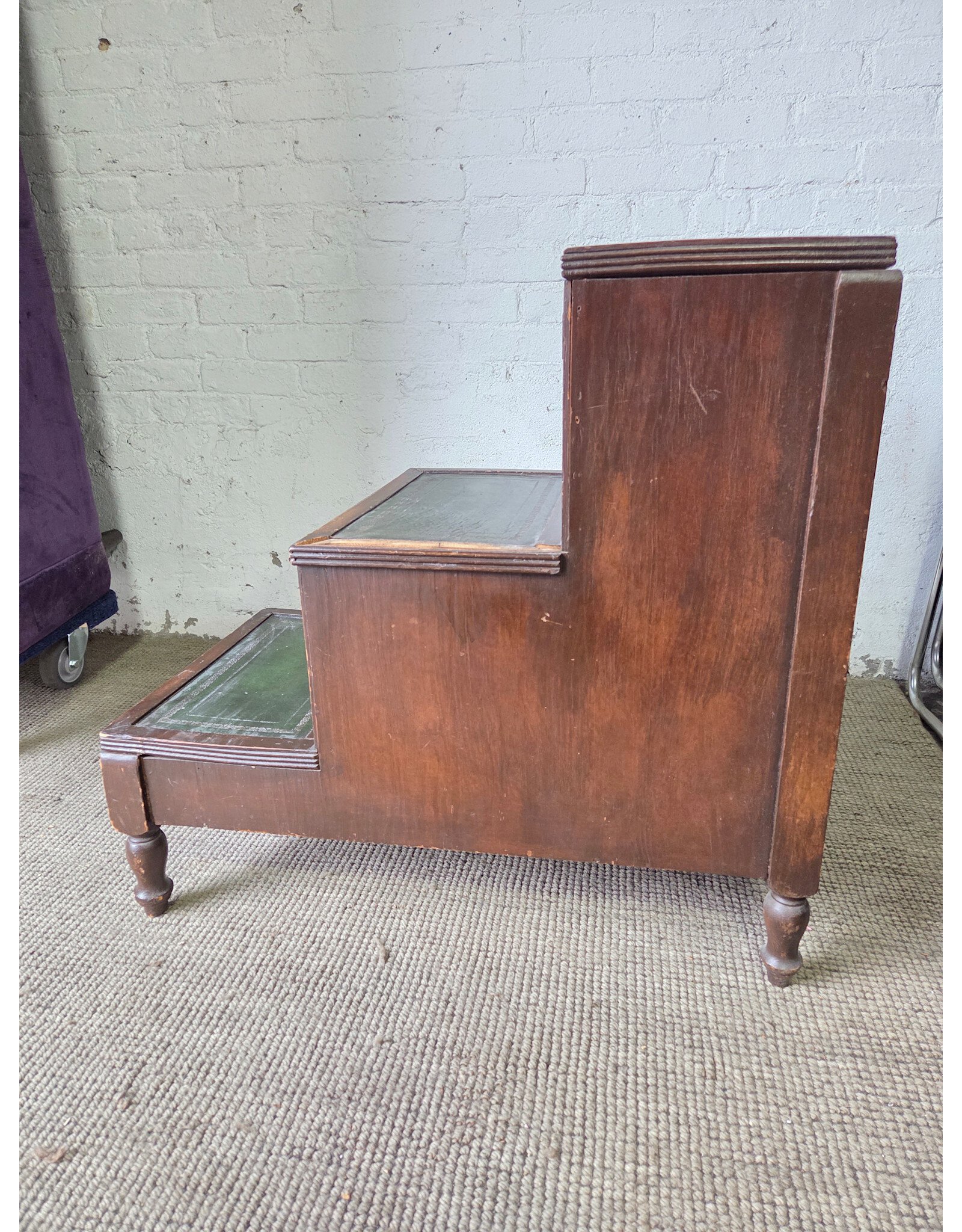 Antique Wooden Bed Steps