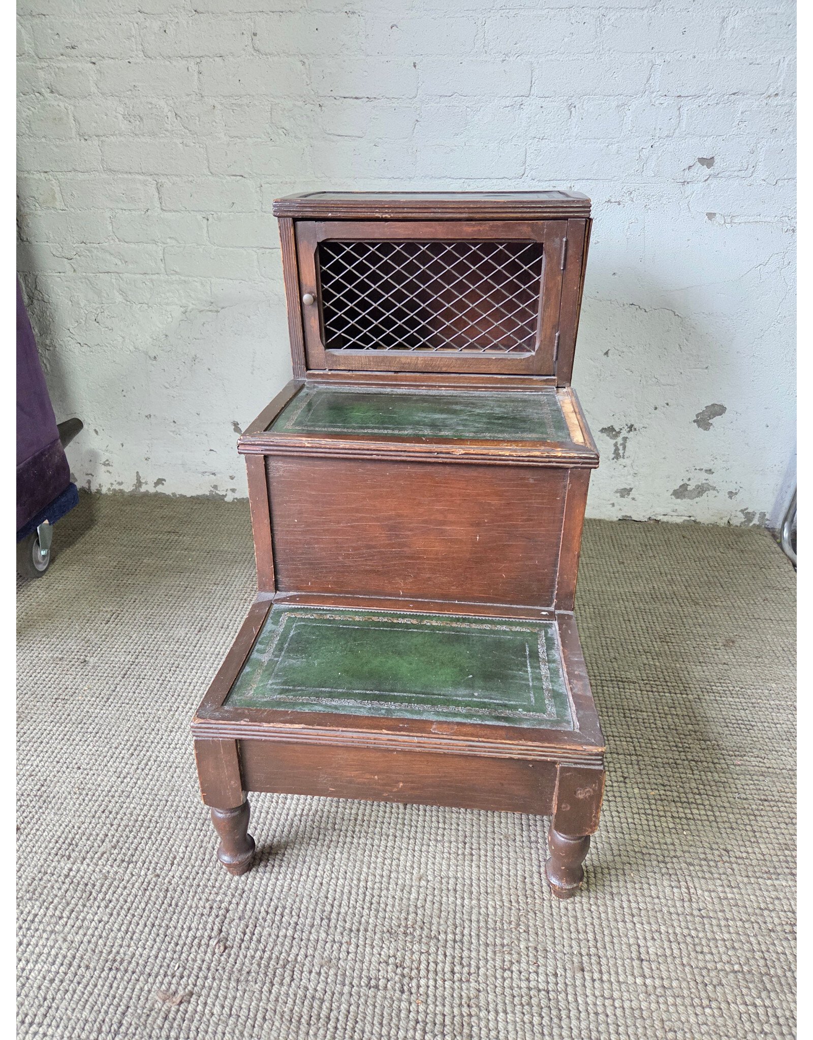 Antique Wooden Bed Steps