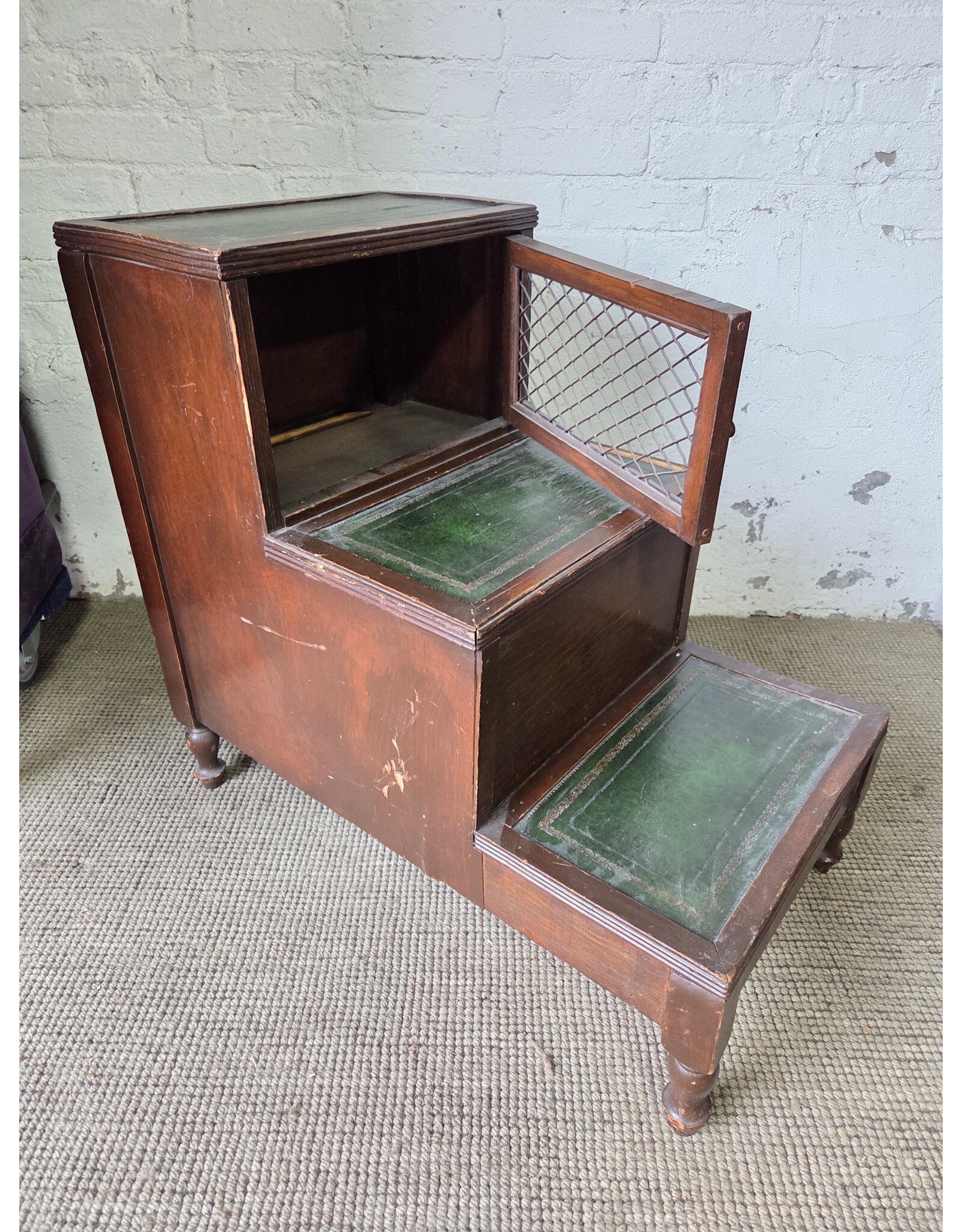 Antique Wooden Bed Steps