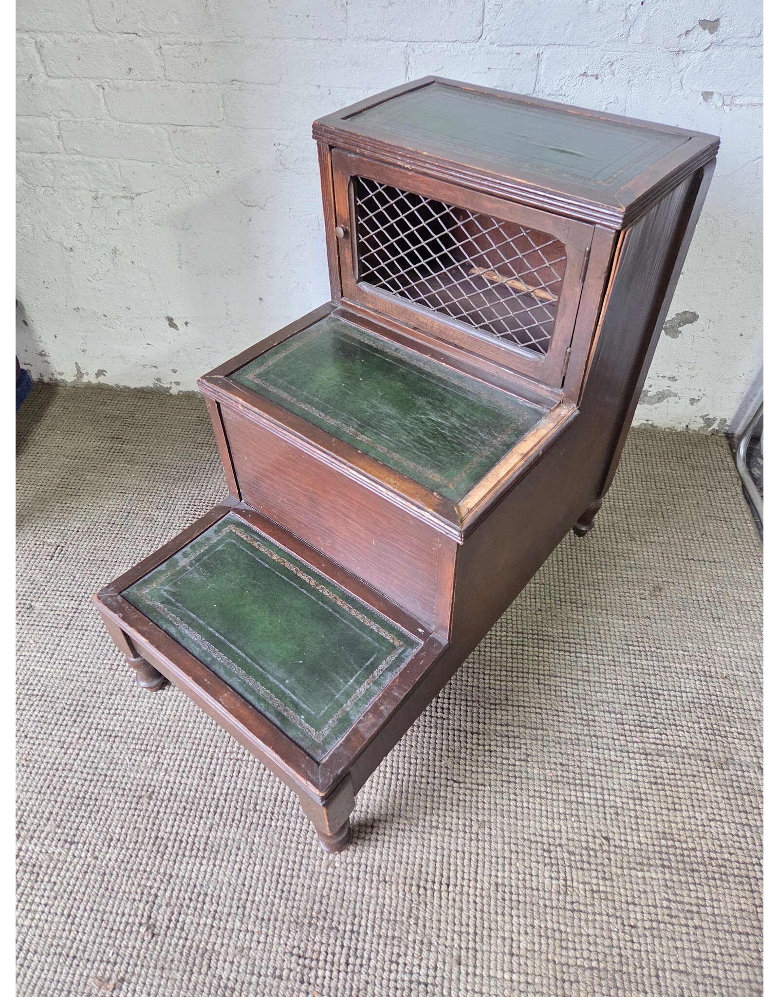 Antique Wooden Bed Steps