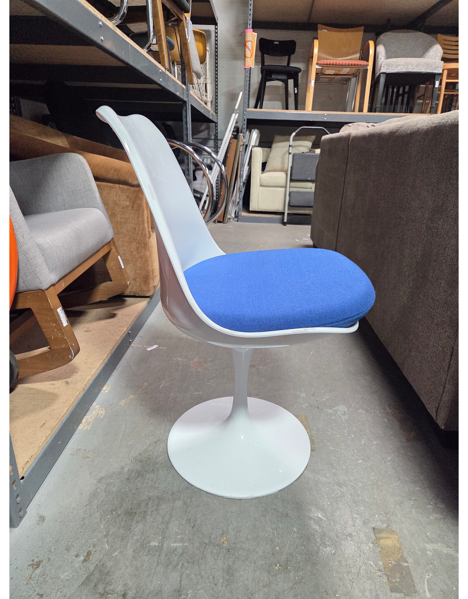 Sdawy Blue Cushion Seat Tulip Chair
