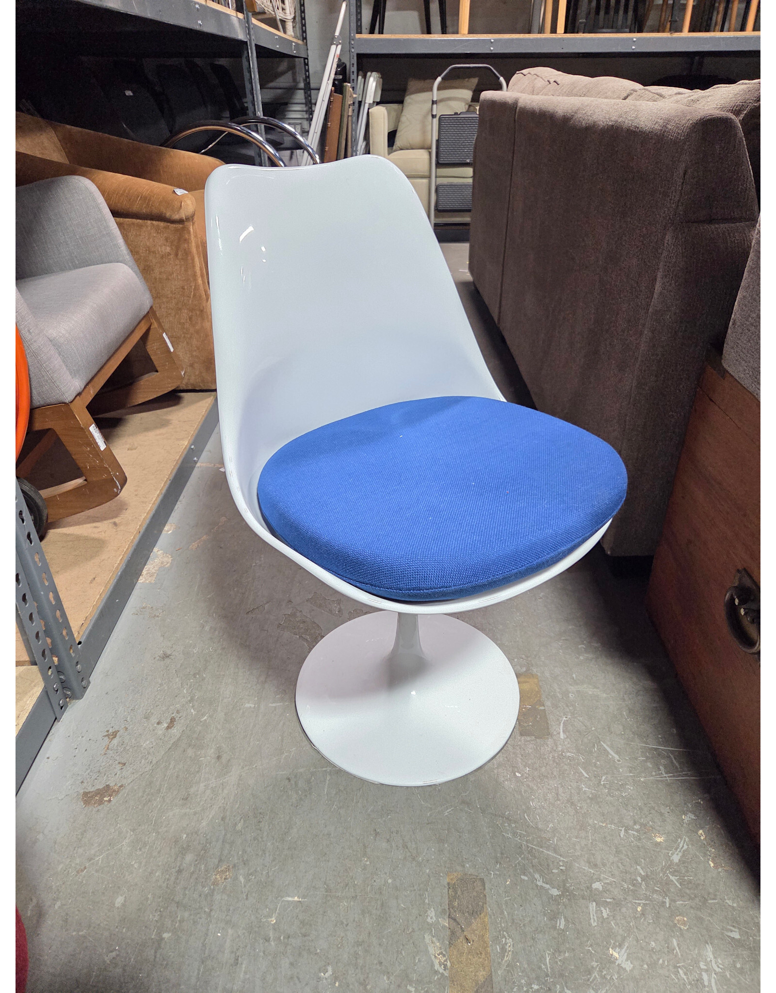 Sdawy Blue Cushion Seat Tulip Chair
