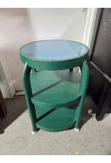 Green Circular 3-tier Blue Mirror Top Side Table