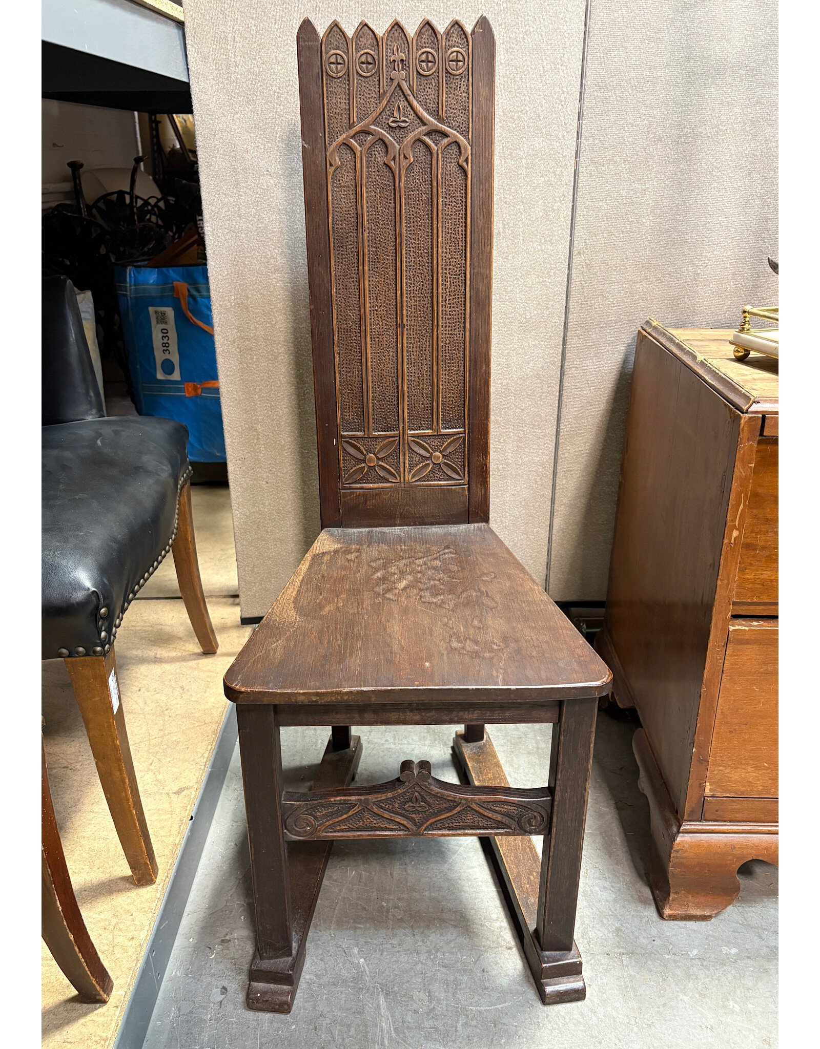 Gothic Revival Wooden Carved Side Chair