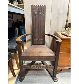 Gothic Revival Wooden Carved Armchair