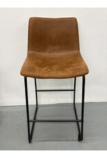 Counter Height Brown Faux Leather Stools