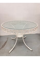 Vintage Style White Wicker Dining Table