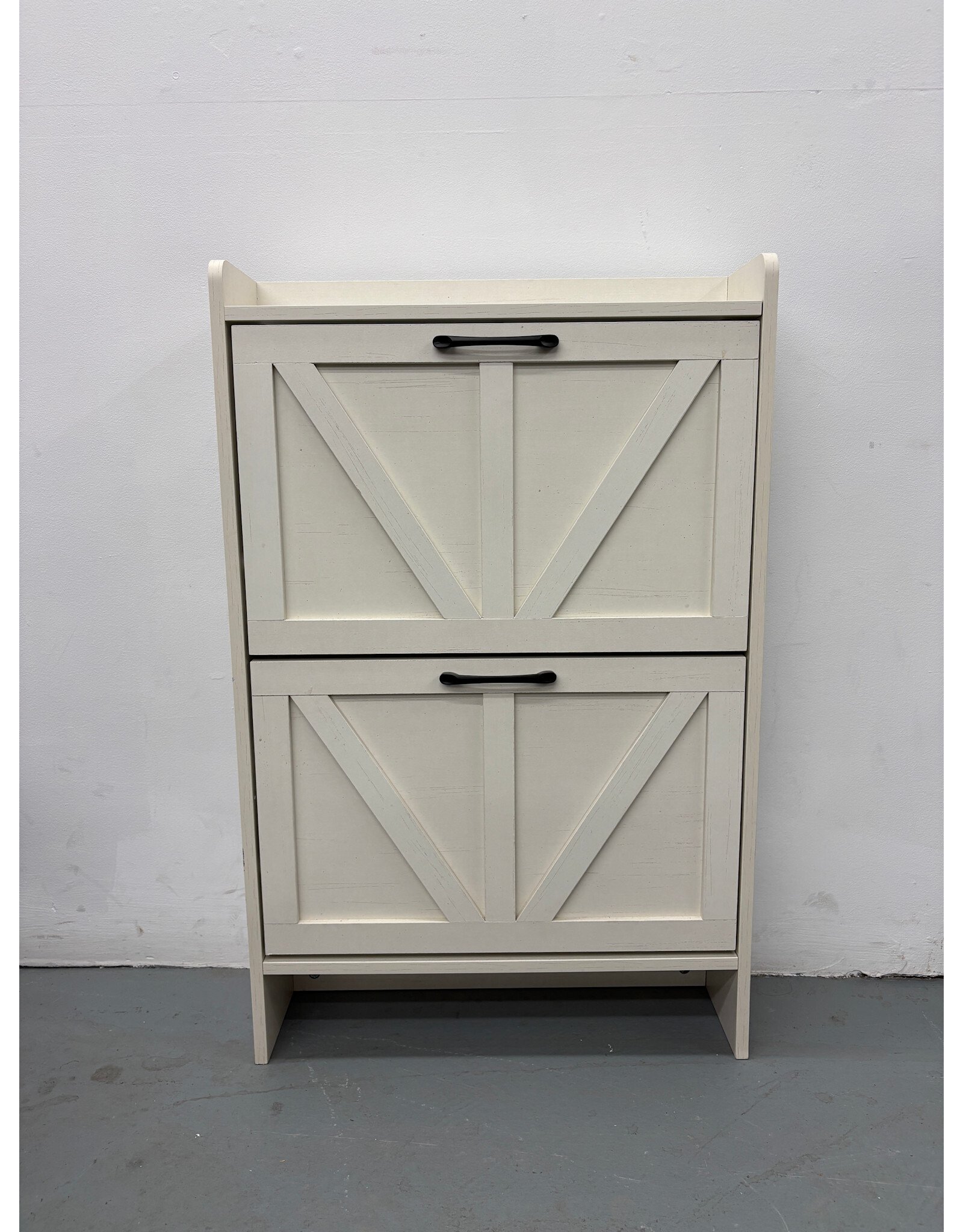 White Farmhouse Style Shoe Cabinet