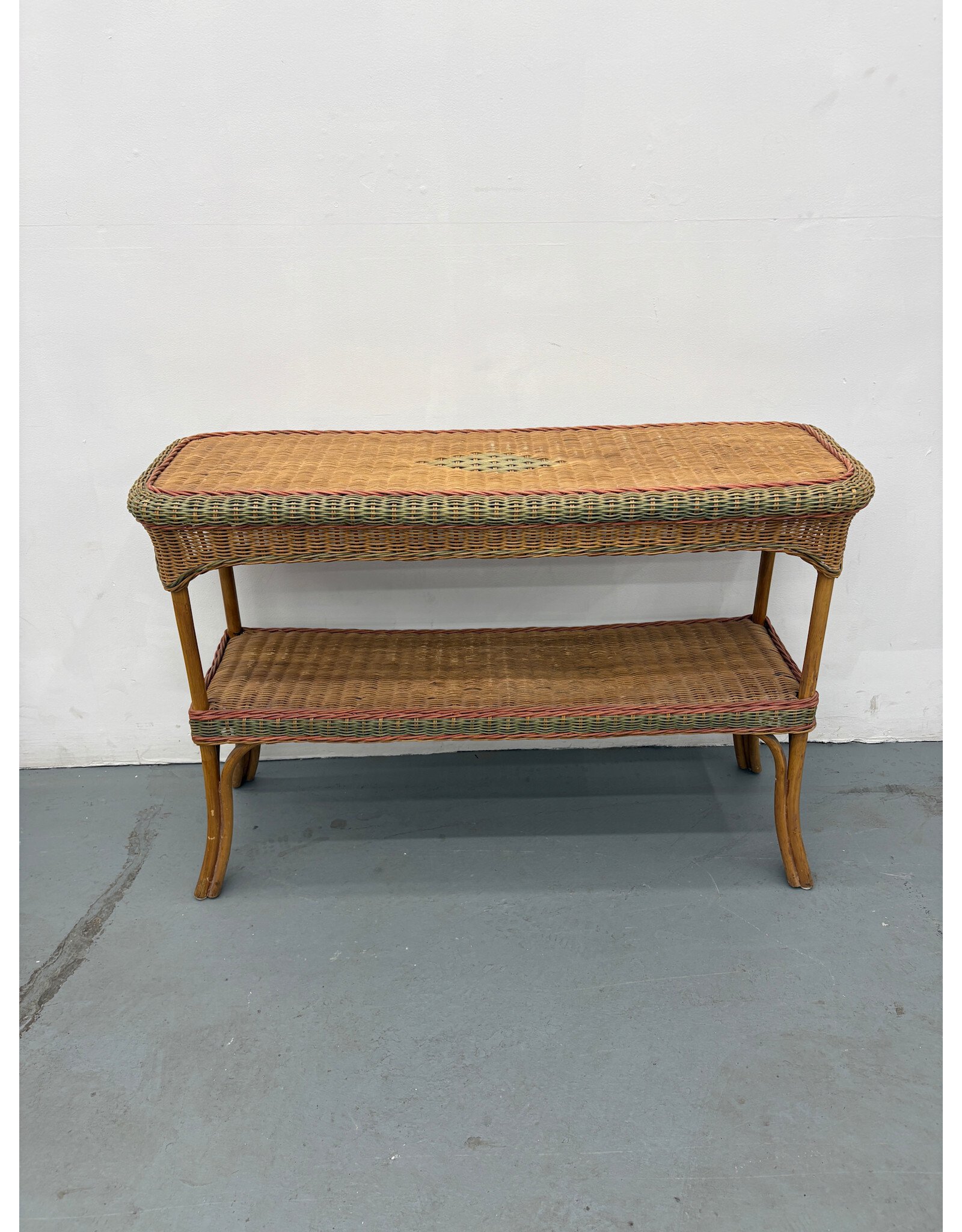 Vintage Rattan Console Table