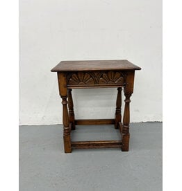 Antique Carved Oak Joint Stool