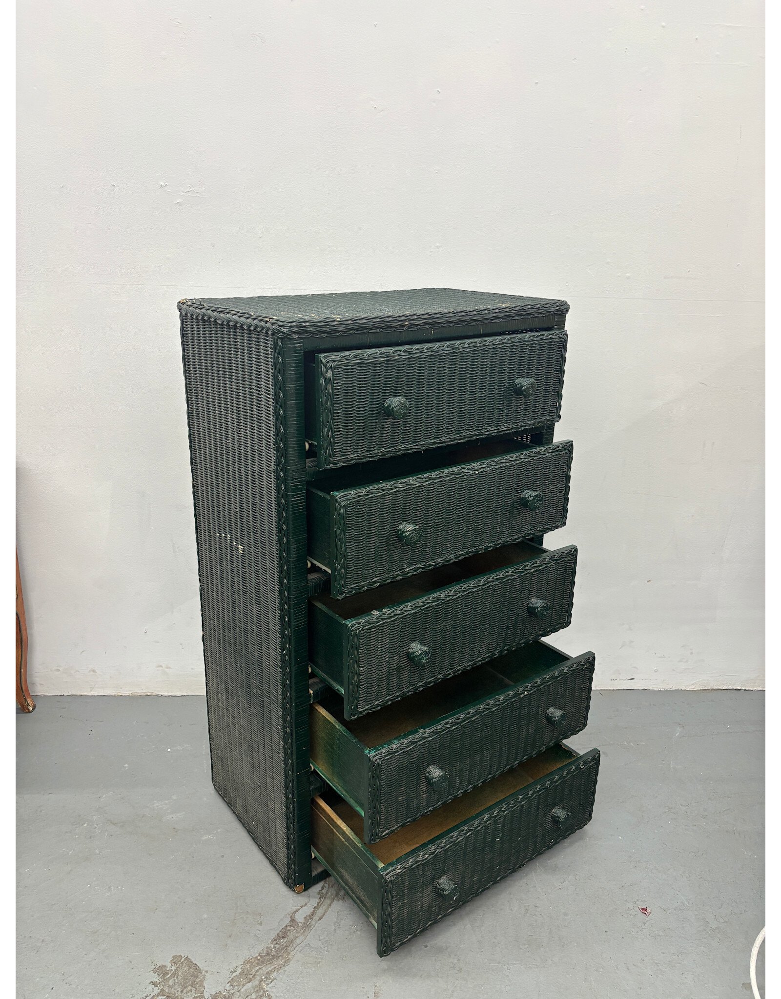 Green Wicker Dresser