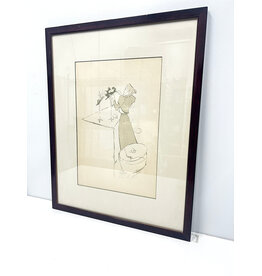 La Modiste--Renee Vert by Henri de Toulouse-Lautrec, framed vintage lithograph