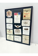Framed Collection of Vintage Wine Labels