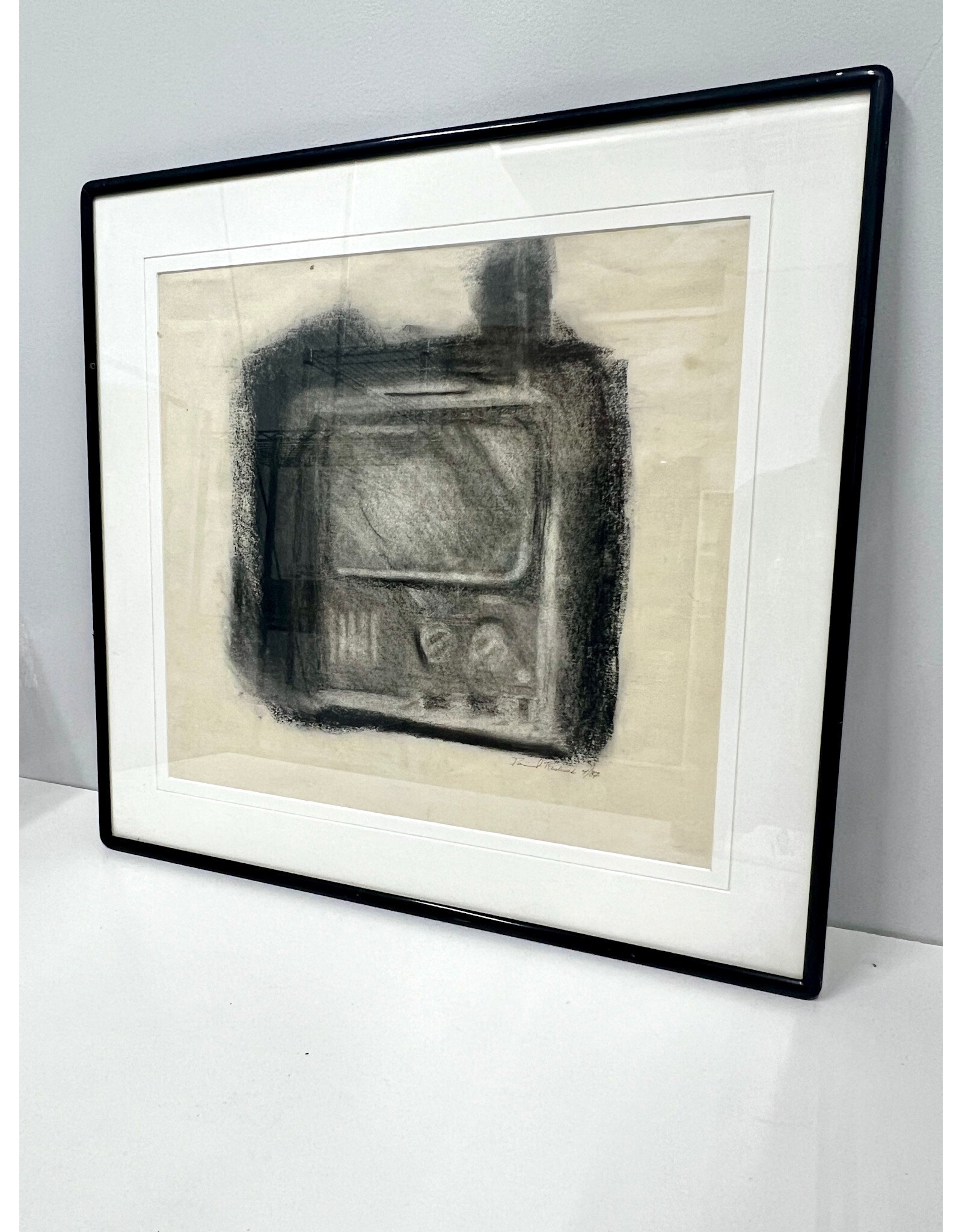Television, framed drawing, sgnd Paul Ruebeck, 4/87