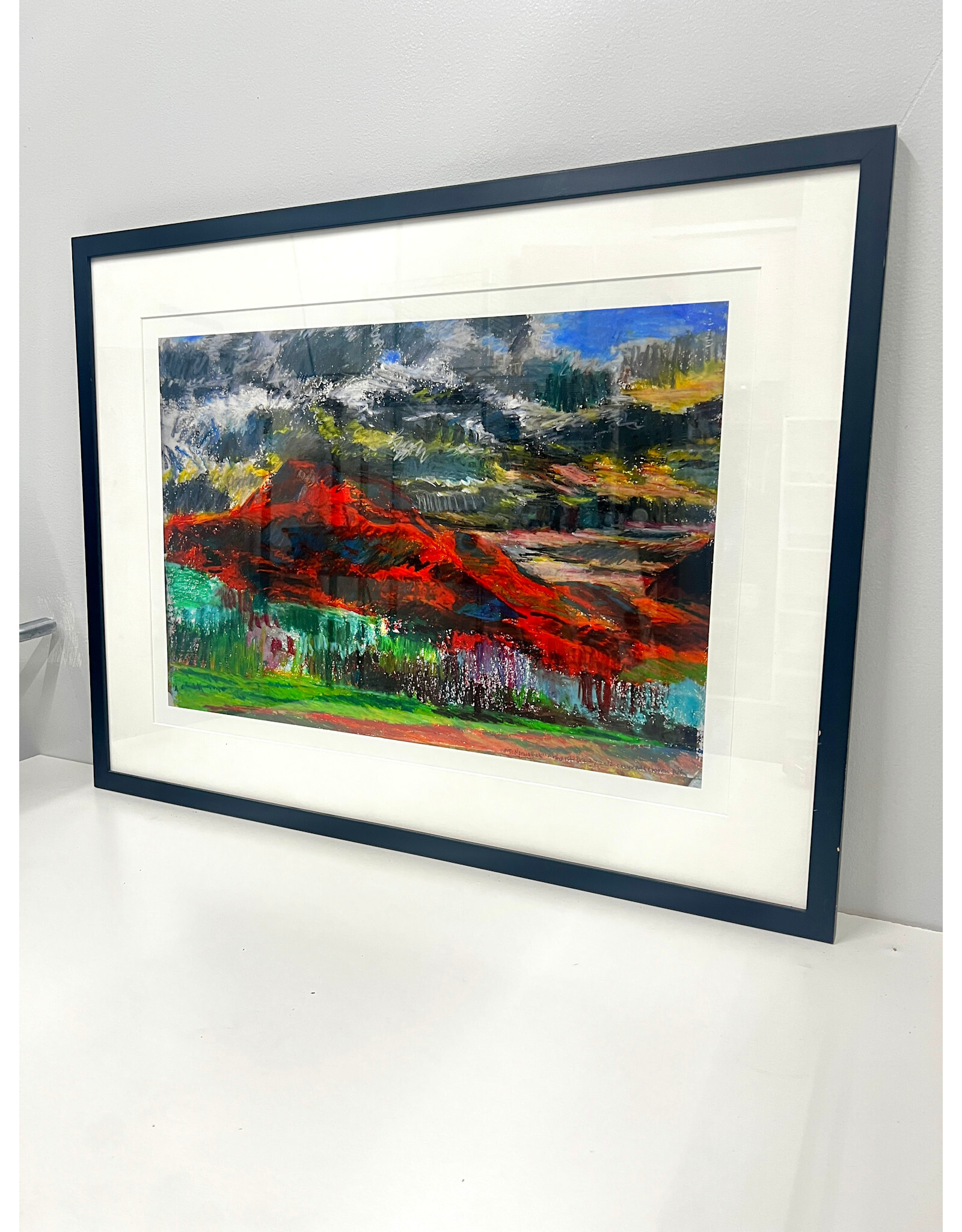 Mt. Norwottuck-Amherst, Oct. 27 2012, framed print, sgnd l.r.