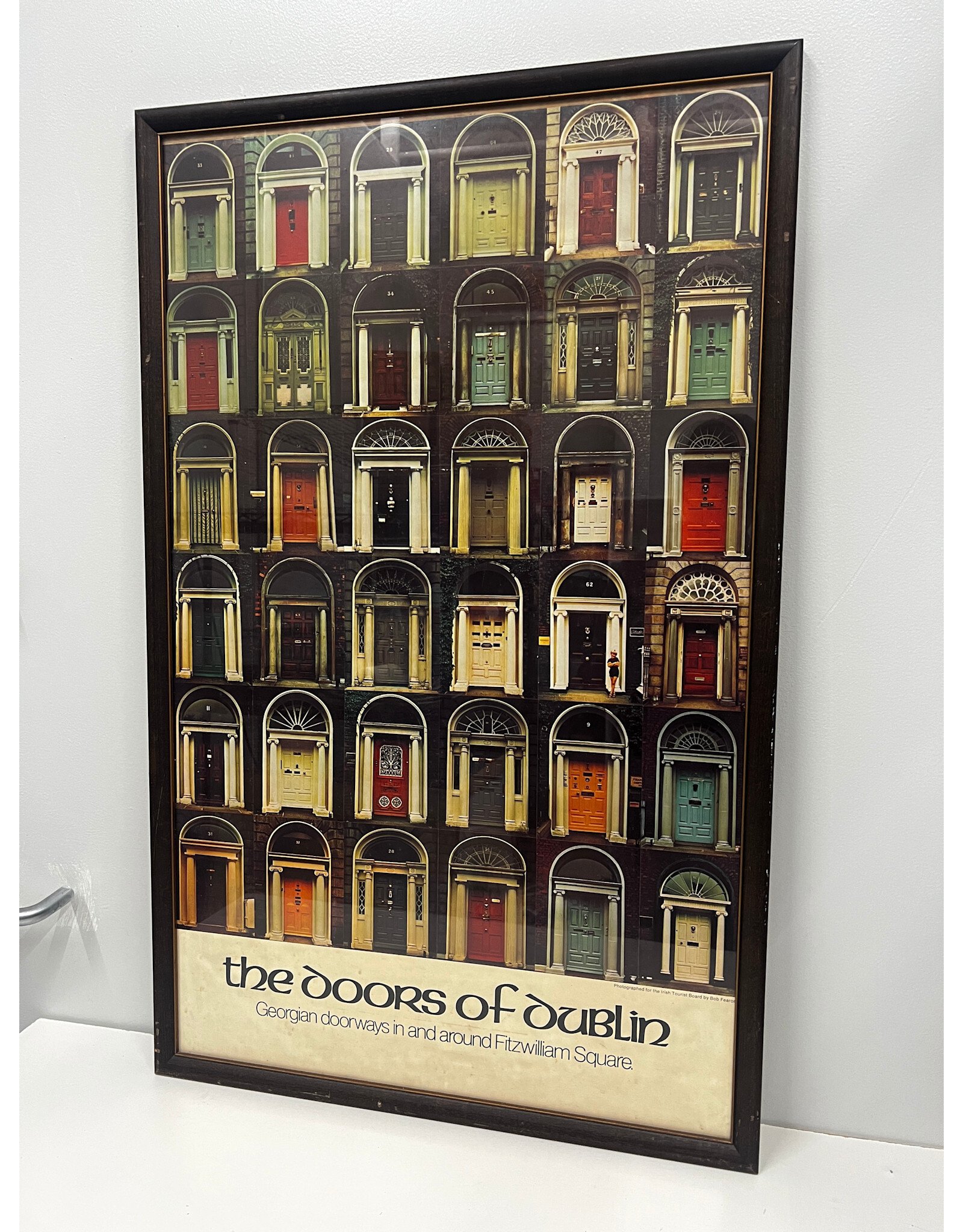 The Doors of Dublin, framed vintage poster