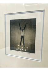 Going Up, framed etching, sgnd Larry Welo 4/100