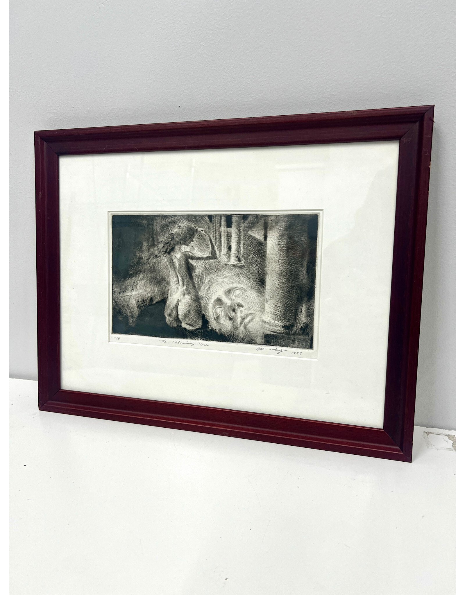 The Flowing Time, framed etching, sgnd Jian Wang