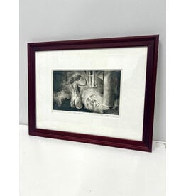 The Flowing Time, framed etching, sgnd Jian Wang