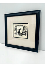 Man auf der Bank in Tiergarten, framed etching by Lesser Ury, 1921