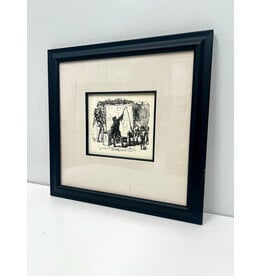 Man auf der Bank in Tiergarten, framed etching by Lesser Ury, 1921