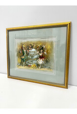 Happy Birthday to Whitney, framed mixed media, sgnd Desmond Heeley