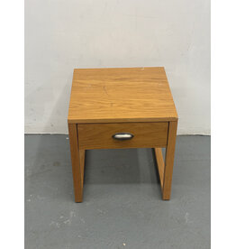 Modern Oak Nightstand with Brushed Handle