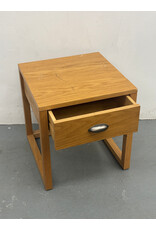 Modern Oak Nightstand with Brushed Handle