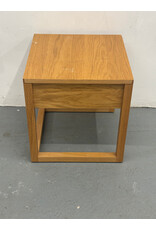 Modern Oak Nightstand with Brushed Handle