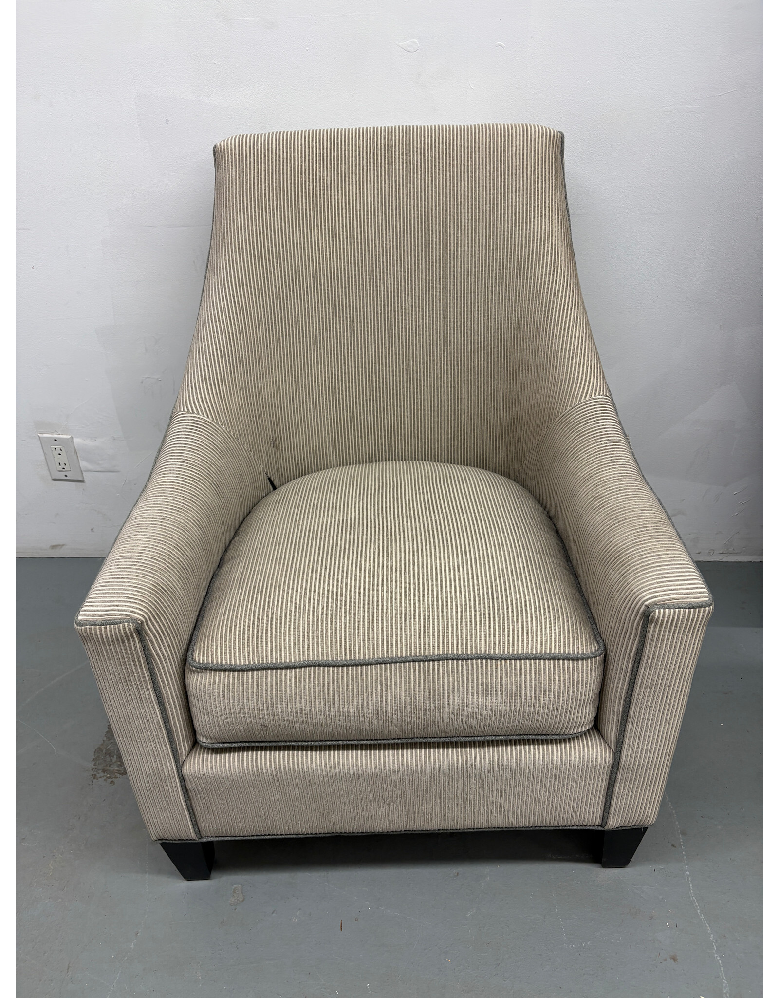 Striped Upholstered Accent Armchair