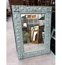 Antique Painted Carved Wooden Mirror